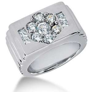  1.75 Ct Men Diamond Ring Wedding Band Round Cut Prong 14k 