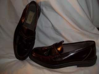 BALLY Oxblood Leather Tasselled Loafer Dress Shoes 43  