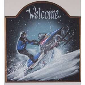Polaris Handpainted Snowmobile Welcome Sign   RMK  Sports 