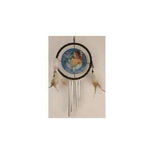  Indian Maiden with Owl Dream Catcher Windchime Patio 