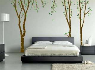 Large Wall Birch Tree Decal Forest Kids Vinyl Sticker Removable leaves 