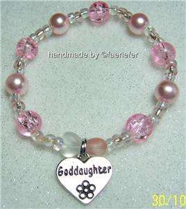   heart pretty bead charm bracelet christening gift personalised