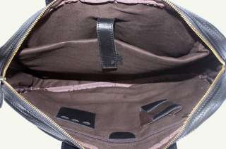   Cowhide Italy Leather Bag Briefcase Messenger Laptop Case Black C11