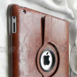 iPad 2 360°Rotating Magnetic PU Leather Case Smart Cover With Swivel 