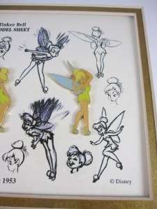 Disney Tinker Bell Model Sheet, Framed Pin Set, COA LE  