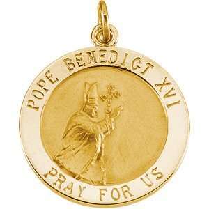  14K Yellow Pope Benedict Medal 18.5 mm CleverEve Jewelry