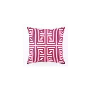    Magenta Greek Key Embroidered Pillow by Trina Turk