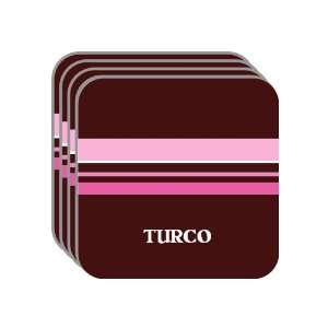 Personal Name Gift   TURCO Set of 4 Mini Mousepad Coasters (pink 