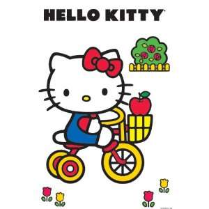  Hello Kitty Tricycle, Cartoon Poster Print, 24 by 36 Inch 