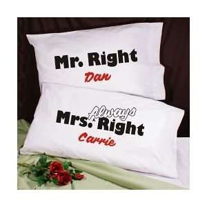 Mr Right Mrs Always Right Personalized Wedding Pillowcase 