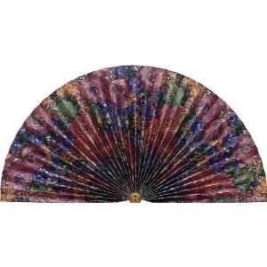  Decorative Fan   Burgundy Floral (Multicolored) (40H x 22 
