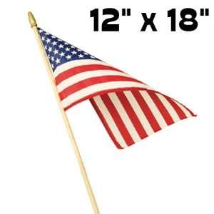  Concord Hemmed 12x18 Polycotton U.S. Stick Flag Case 