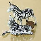 Zebra Horse Ceramic Statue Pottery Miniature Wild Animal Figurine 