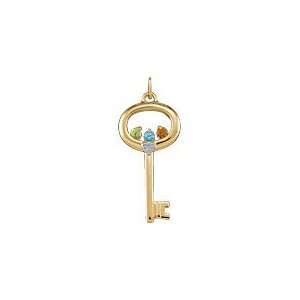  10K Key to My Heart Birthstone Pendant, Mothers Jewelry Jewelry