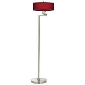  Fuchsia Stripe Energy Efficient Swing Arm Floor Lamp
