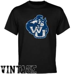 Washburn Ichabods Black Distressed Logo Vintage T shirt  