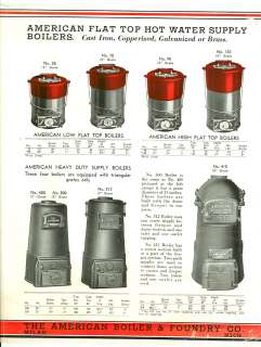 1936 CATALOG  AMERICAN BOILER  HOT WATER SUPPLY BOILERS  