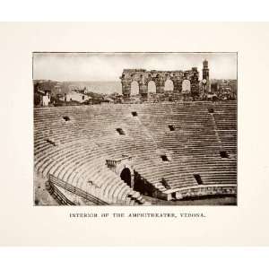   Verona Italy Arena Architecture History   Original Halftone Print