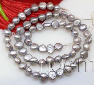 wholesale 5strands natural gray baroque pearl Loose gem 6 7 mm 15long