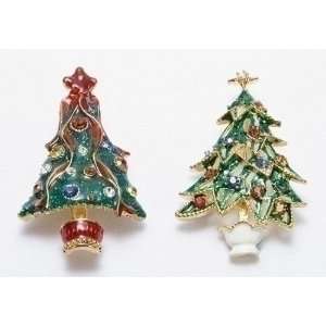   Decorated Tree Shaped Holiday Pins 2.5 
