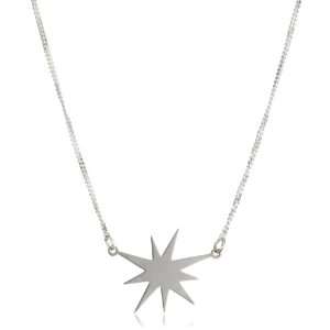 Jane Hollinger Nouveau Geo Sterling Silver Single Starburst Necklace