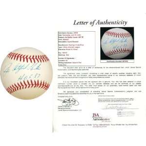 Autographed Jim Catfish Hunter Ball   with HOF 87 Inscription 