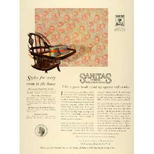 1925 Ad Sanitas Wall Covering Standard Textile Decor   Original Print 