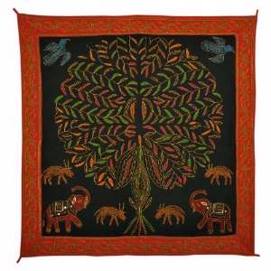  Zari, Embroidery Work Tree of Life Tapestry Wall Hanging 
