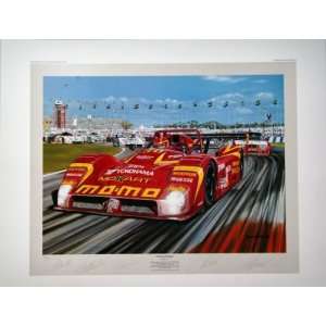  Morettis Triumph Racing Print Signed By Four Drivers 