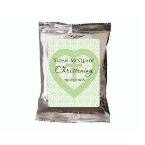    Green Heart Cross Theme Personalized Hot Cocoa Favors (Set of 24