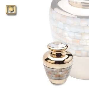  Mother of Pearl Small Keepsake Urn for Ashes: Patio, Lawn 