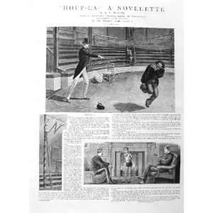   1885 ANTIQUE PRINT CIRCUS MAN STORY HOUP LA NOVELETTE