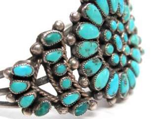 Pawn Collection Old Zuni Turquoise Cluster Cuff Great  