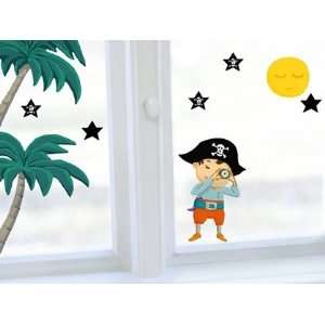  Home Stickers HOWI 1459 Pirate and Stars Window Stickers 