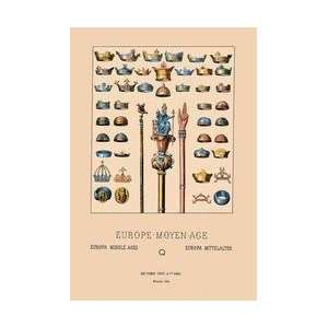  Royal Items of the Middle Ages 12x18 Giclee on canvas 