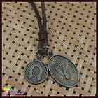   Leather Cross Rings Chain Mens Necklace Pendant Seven Infinite Sign