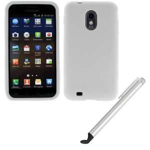  GTMax Whtie Soft Silicone Case + Silver Stylus with Flat 