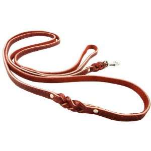  6 Genuine Leather Braided Dog Leash Red 3/8 Wide Pet 