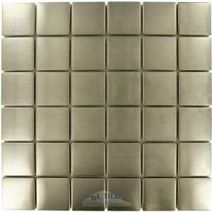  Infinity glass tiles   2 x 2 in stainless steel