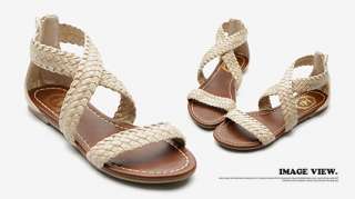 Free Shipping! Womens Shoes Cross Braided Flat Sandals  