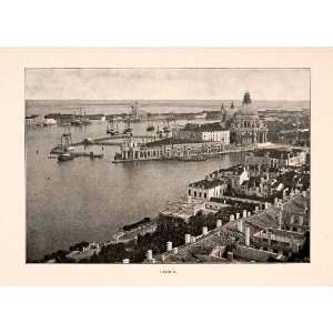  1904 Print Venice Italy Cityscape Coast Port Dock Sea Peninsula 