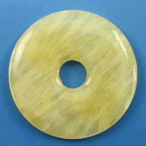    40mm honey jade donut pendant bead gemstone