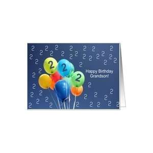  2nd Birthday Card for Grandson colored balloons Card: Toys 