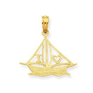  14k I Heart Sailing Pendant Jewelry