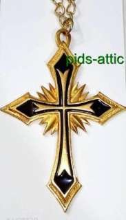   Statement Necklace w/ HUGE Gothic BOHO Cross Pendant Signed JPI 2000