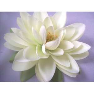    NEW White Water Lily Lotus Hair Flower Clip, Limited. Beauty