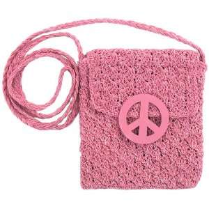  PINK PEACE SIGN CROCHETED HIPSTER / CROSSBODY: Everything 