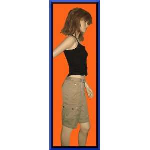   Secret Long Khaki Cargo Trouser Shorts size 4 