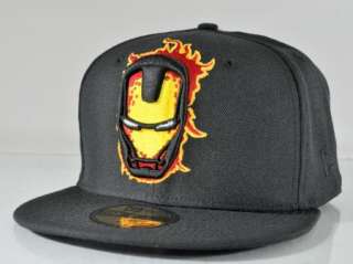 MARVEL COMIC NEW ERA IRON MAN LOGOCLIPSE BLACK 59FIFTY FITTED CAP 