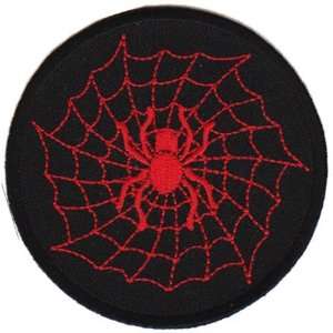  Red Spider And Web Patch, 3x3 inch, small embroidered iron 